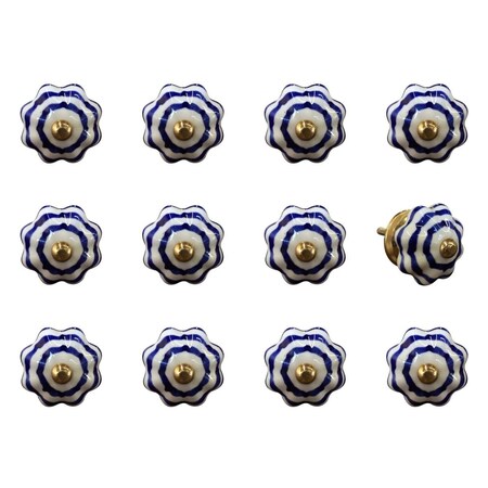 Decoracion K3544 Knob It - White Blue & Copper, 12PK DE3088379